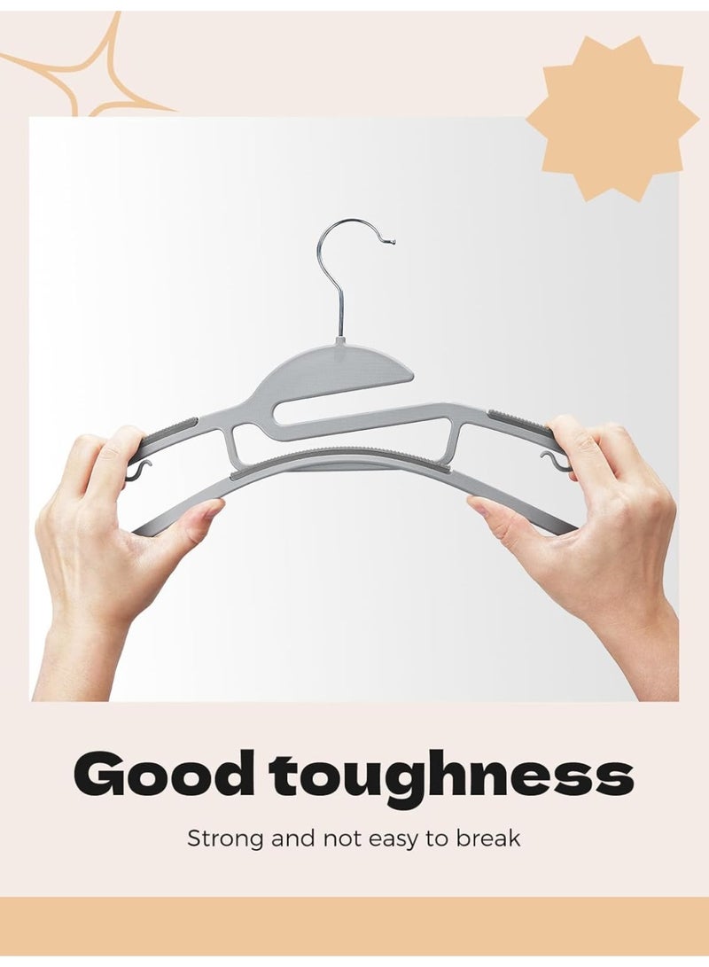 كيتشينو شماعات بلاستيكية ، 30 قطعة، رفيعة وموفرة للمساحة، شماعات ملابس غير قابلة للانزلاق مع وسادات مطاطية، شماعات معطف متينة للخزانة، شماعات على شكل حرف S للقمصان والبدلات والسراويل والتنورة - Image 4